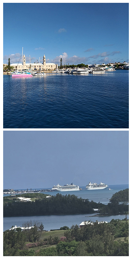 Photo of the Clock Tower and view of ships in Bermuda Photo of the Clock Tower and view of ships in Bermuda