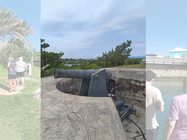 Photo of Fort Scaur and tour group at Somerset Bridge faded in the background Photo of Fort Scaur and tour group at Somerset Bridge faded in the background
